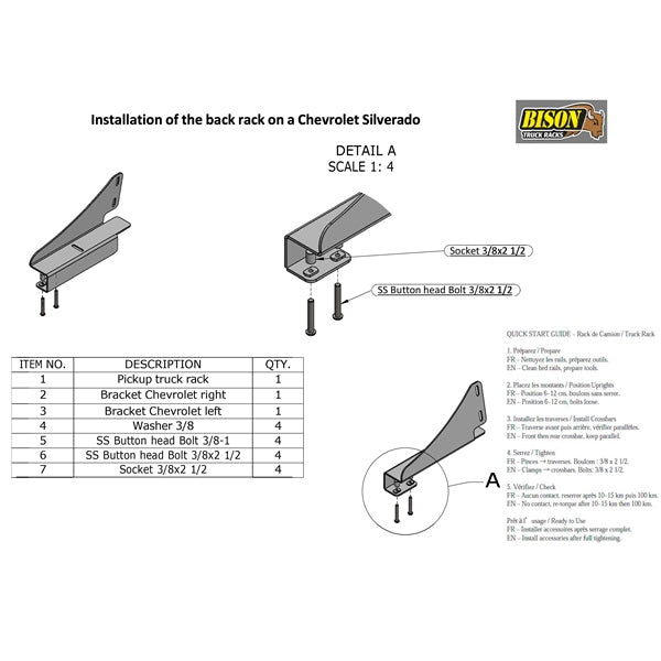 Bison Bumpers Mounting Bracket