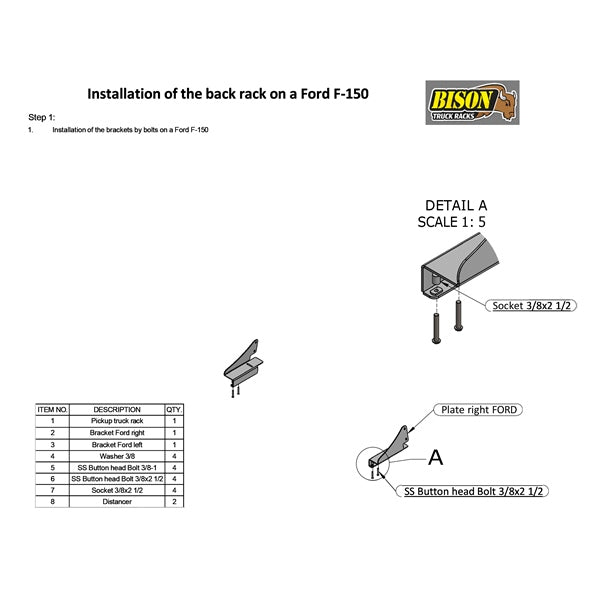 Bison Bumpers Mounting Bracket