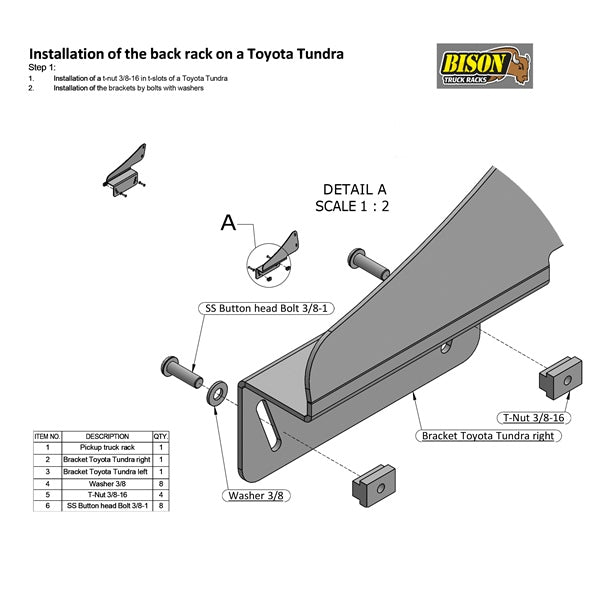 Bison Bumpers Mounting Bracket