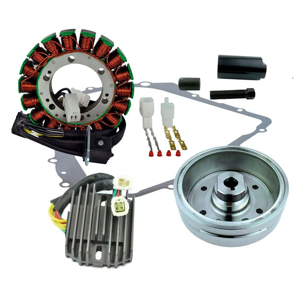 Kimpex HD Stator, Regulator, Improved Magneto Flywheel, Crankcase Cover Gasket Kit and Puller Fits Arctic cat - 345580