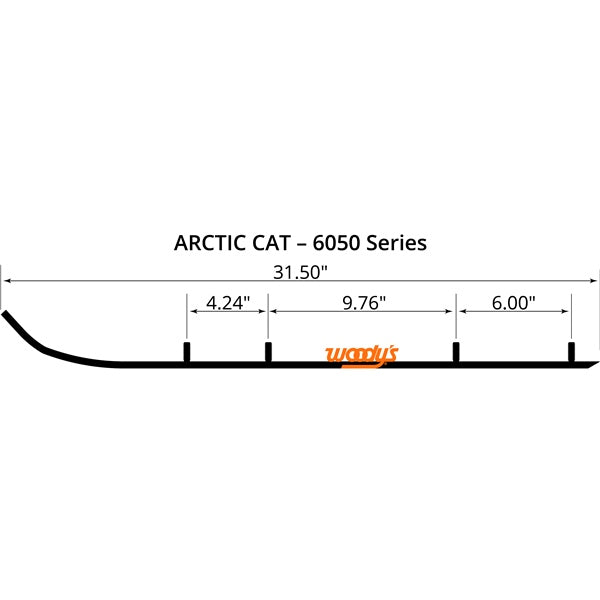 WOODYS Extender Trail III Carbide Runner Fits Arctic cat