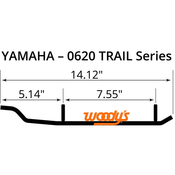 WOODYS Extender Trail III Carbide Runner Fits Yamaha