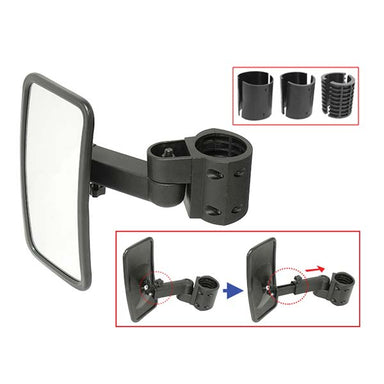 Rectangle Side Mirror Set For SXS / UTV With Round Roll Bars (Pair)