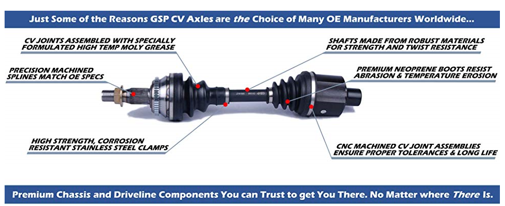 GSP HD Complete CV Axle - Yamaha Grizzly 660 Front