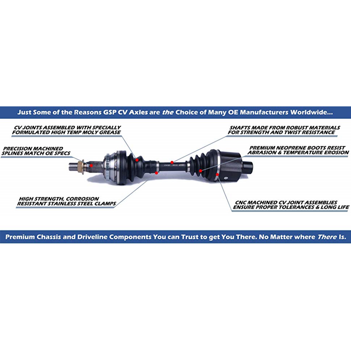 GSP CV Axle - Front Polaris Ranger 570/800/900 Fullsize & RZR 570-S / 800-S / 800-4 -by Alpine Powersports