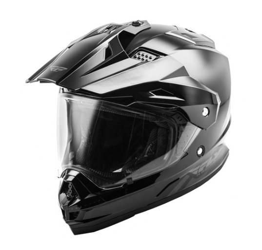 Fly Racing Trekker Dual Sport Helmet - Solid Colour Grey / Black / HiVis