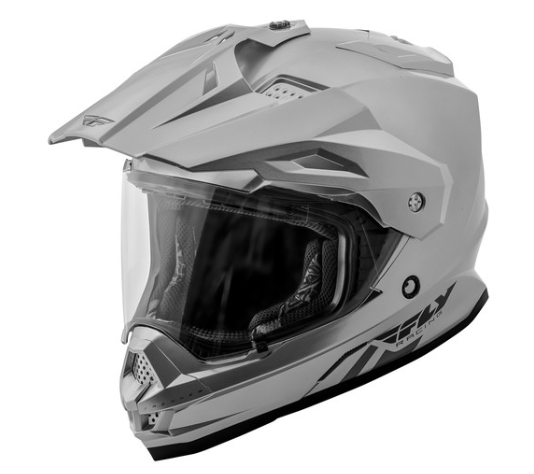 Fly Racing Trekker Dual Sport Helmet - Solid Colour Grey / Black / HiVis